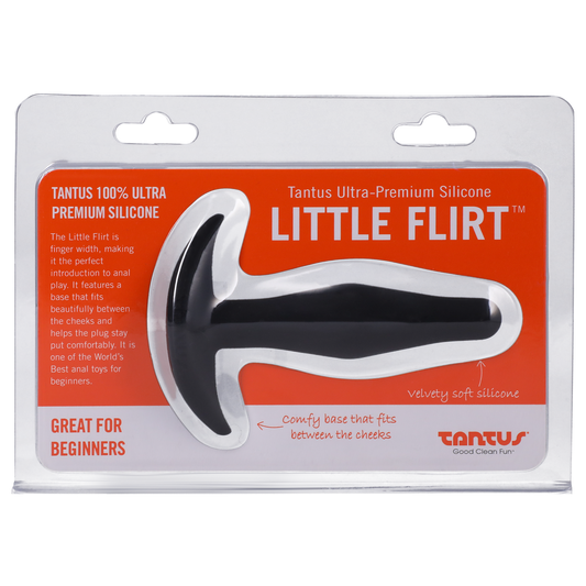Tantus Silicone Little Flirt Butt Plug Black - Sheets Optional