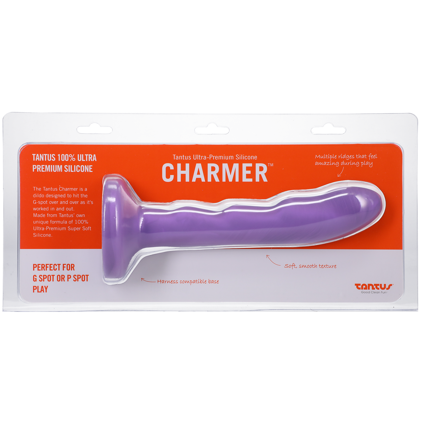 Tantus Silicone Charmer Curved G-Spot Dildo Lavender - Sheets Optional