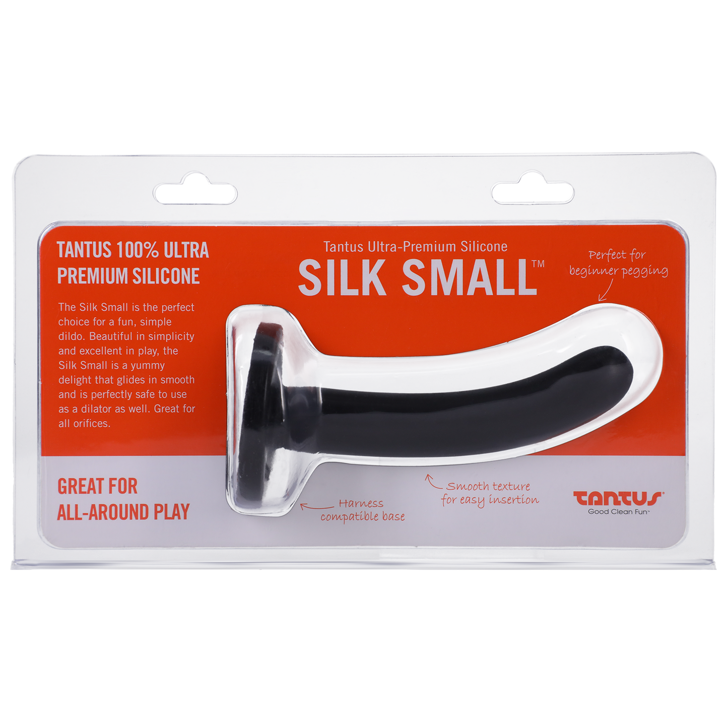 Tantus Silicone Silk Small Silicone Dildo Black - Sheets Optional