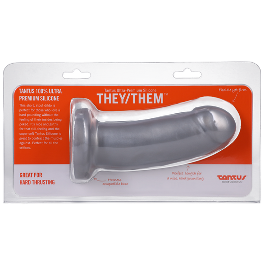 They/Them Super Soft Silicone Dildo Silver - Sheets Optional