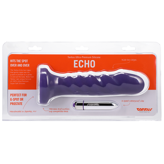 Tantus Silicone Echo Silicone Vibrator Midnight Purple - Sheets Optional