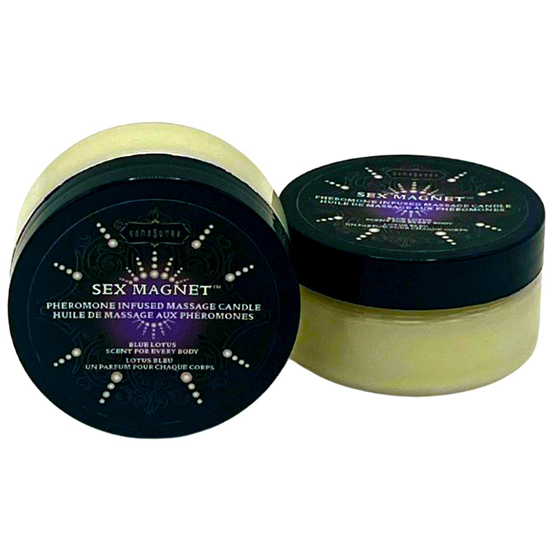SEX MAGNET Pheromone - Blue Lotus Massage Candle 1.7oz - Sheets Optional