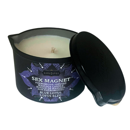 Sex Magnet Massage Candle Blue Lotus (with pour spout) 6 oz/170 g - Sheets Optional