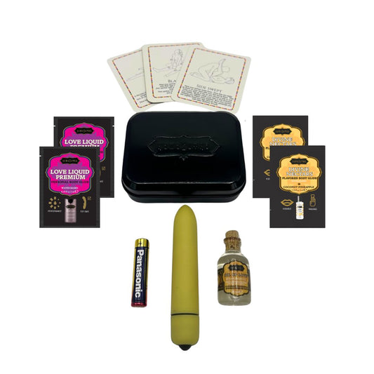 WEEKENDER KIT VIBE Coconut Pineapple Includes: Oil of Love, Reusable 10 speed mini vibe, Massage Oil, Love Liquid and Erotic Playcards - Sheets Optional