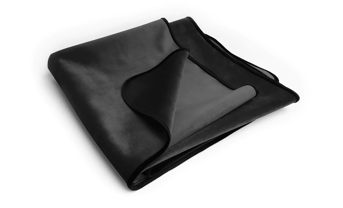 Fascinator Throw Black Velvish - Travel Size - Sheets Optional