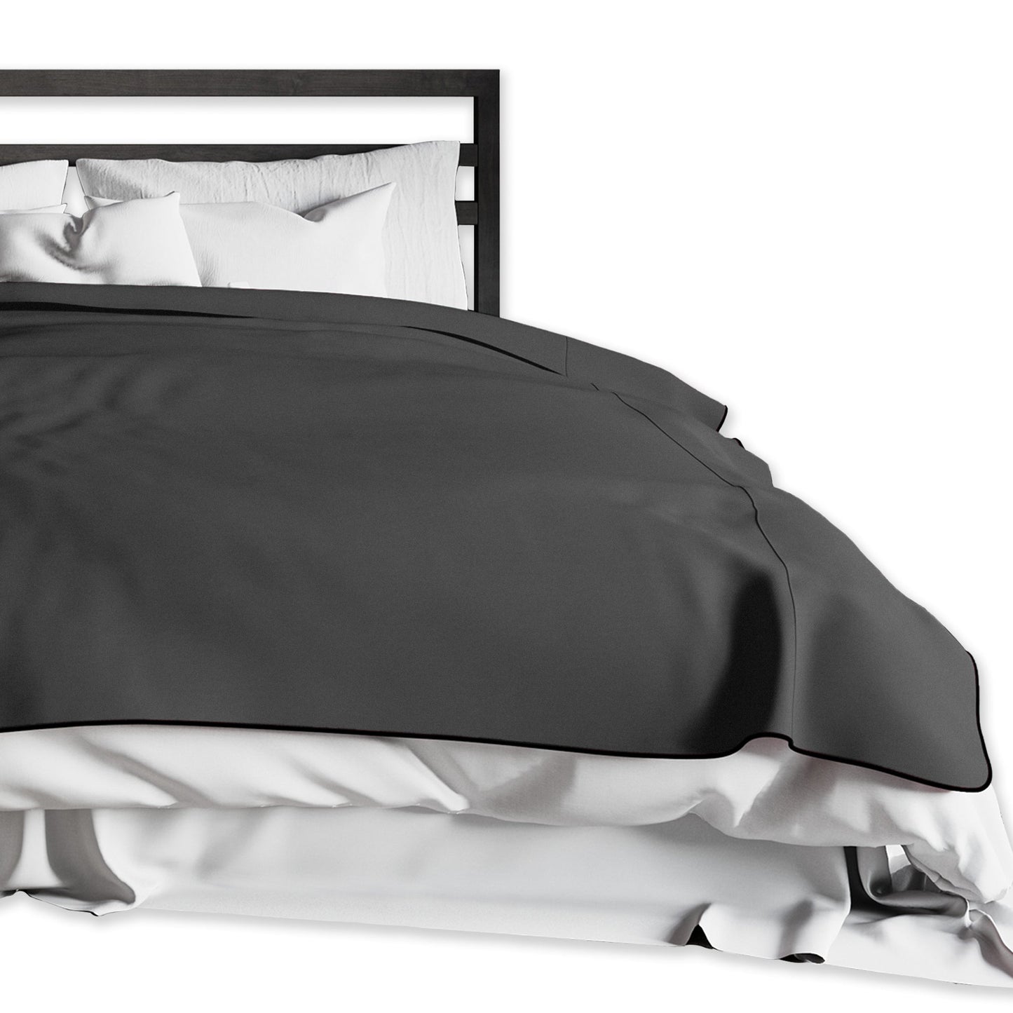 Fascinator Lush Throw Black Microvelvet - King Size - Sheets Optional