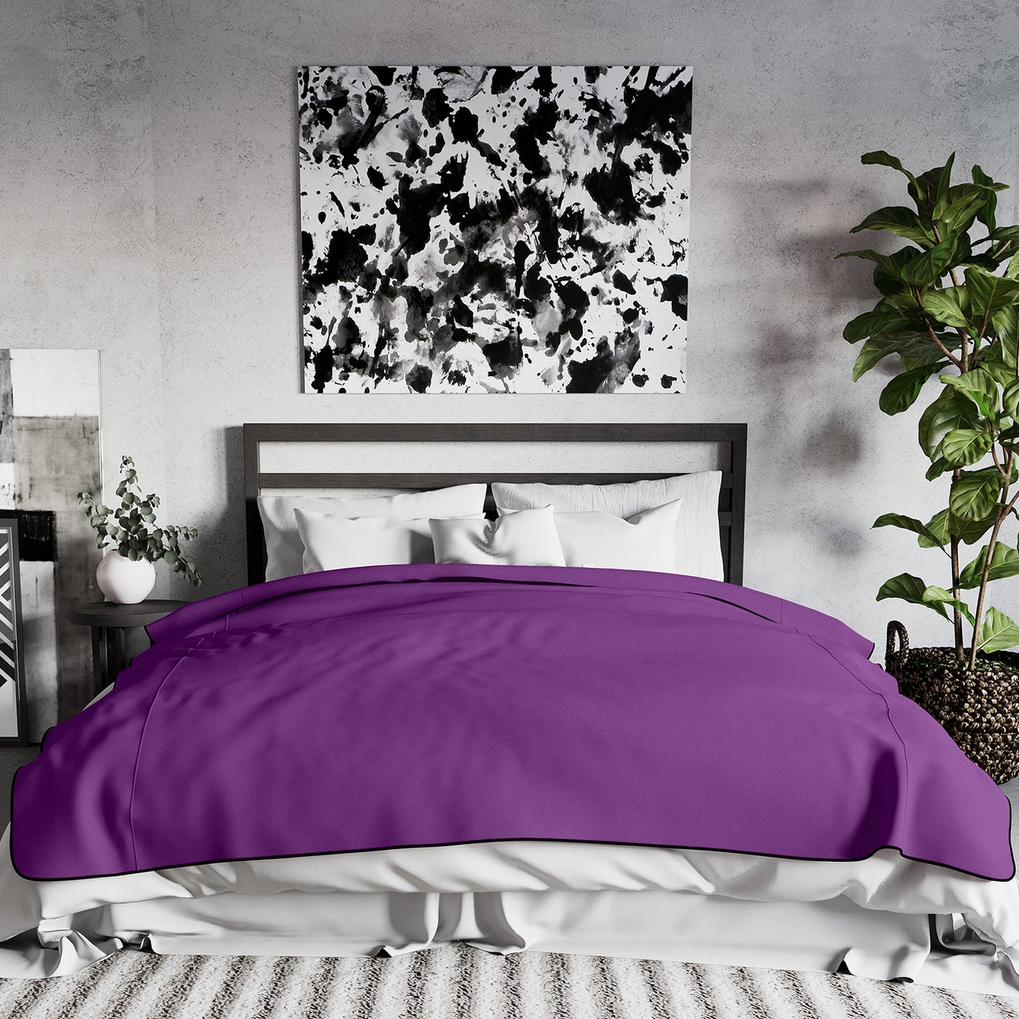 Fascinator Lush Throw Purple Microvelvet - King Size - Sheets Optional