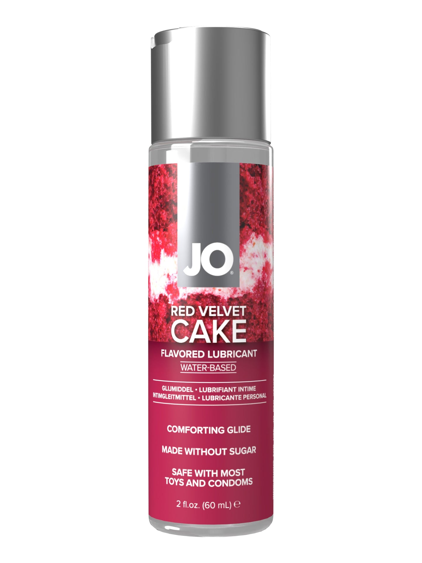 JO H2O Red Velvet Cake Flavored Lubricant - 2 fl oz 60 mL - Sheets Optional