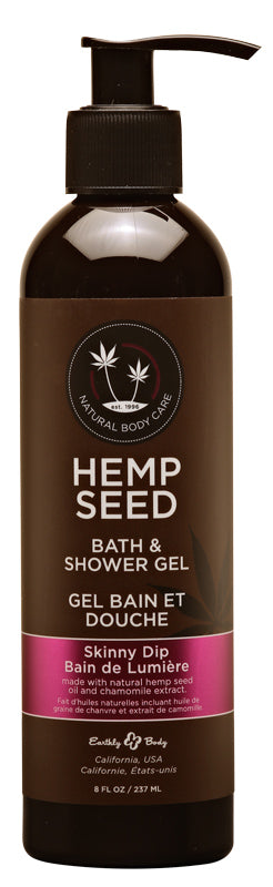 Hemp Seed Bath & Shower Gel Skinny Dip 8 fl oz / 237 ml - Sheets Optional