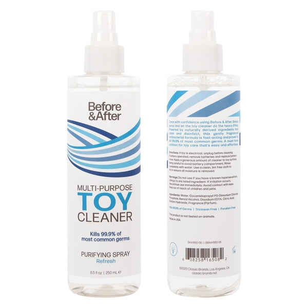 Spray Toy Cleaner Refresh 8.5oz | 250mL - Sheets Optional