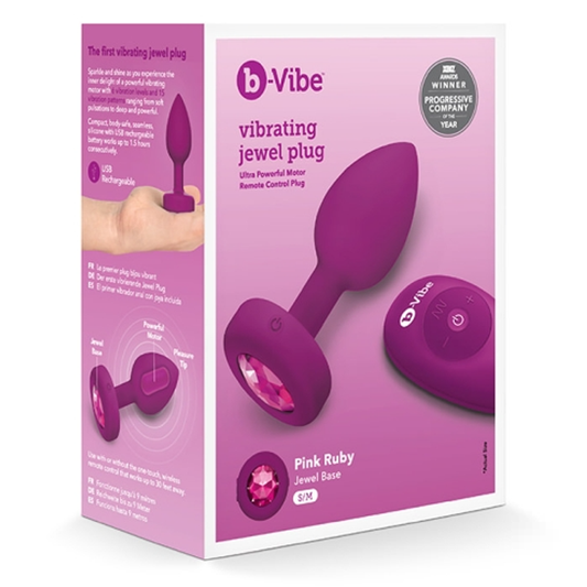 VIBRATING JEWEL PLUG | S/M | FUCHSIA - Sheets Optional