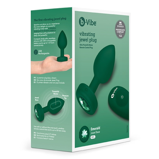 VIBRATING JEWEL PLUG | M/L | EMERALD GREEN - Sheets Optional