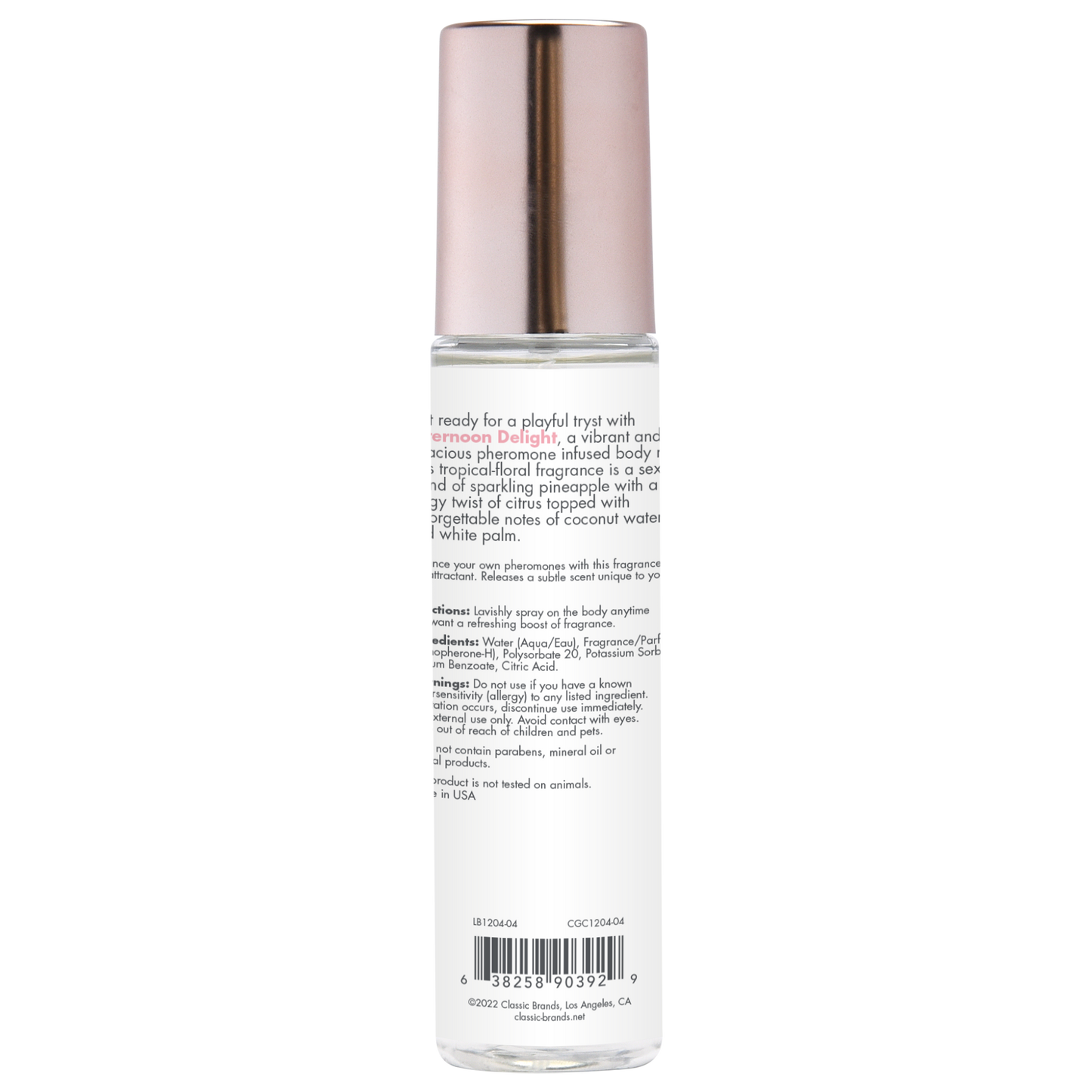 AFTERNOON DELIGHT Fragrance Body Mist with Pheromones - Sheets Optional