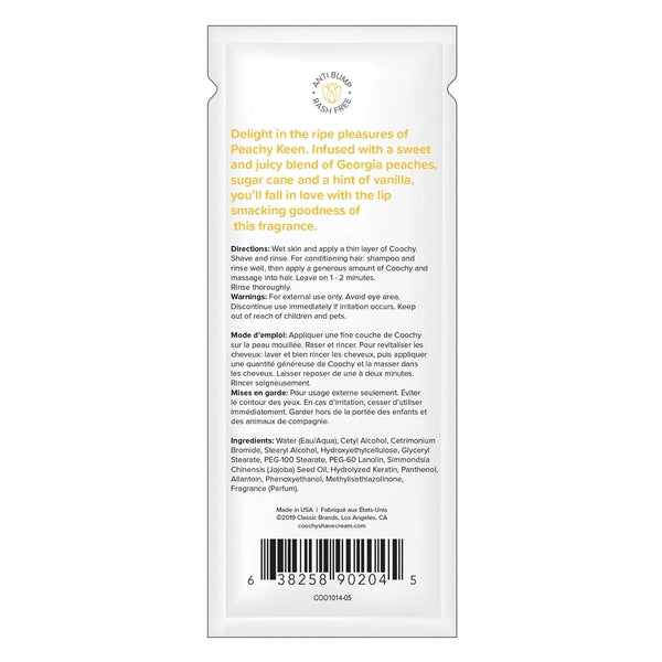 Shave CreamPeachy Keen 0.5 fl oz | 15mL - FOIL - Sheets Optional