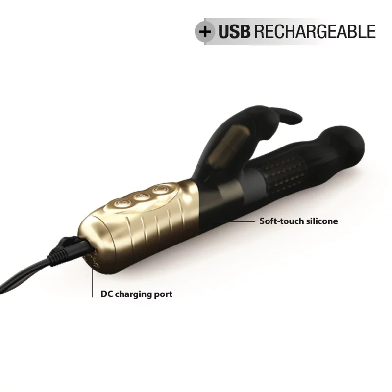 BABY RABBIT BLACK & GOLD 2.0 - RECHARGEABLE - Sheets Optional