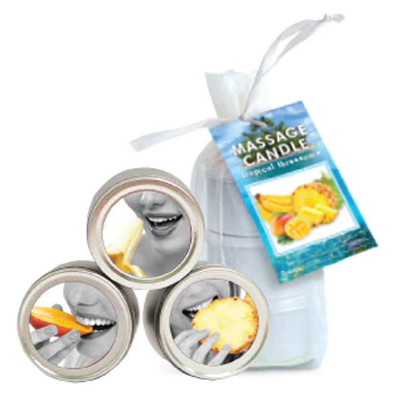 Edible Mini Candle Tropical Trio: 3 Mango, Pineapple, Banana 2 fl oz / 60 ml - Sheets Optional