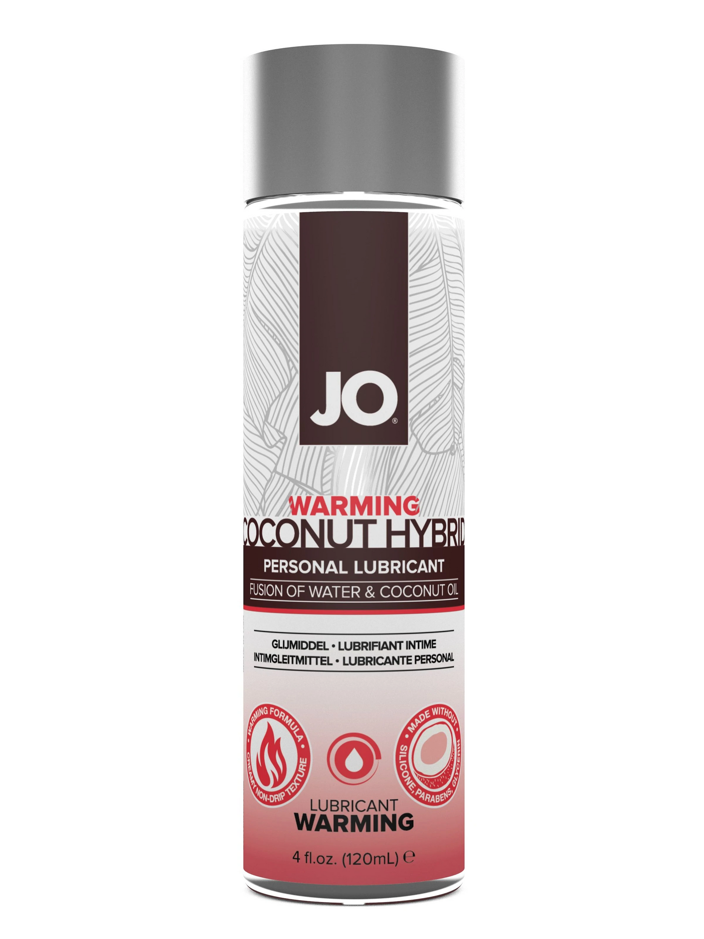 JO Coconut Hybrid - Warming - Lubricant 4 floz / 120 mL - Sheets Optional
