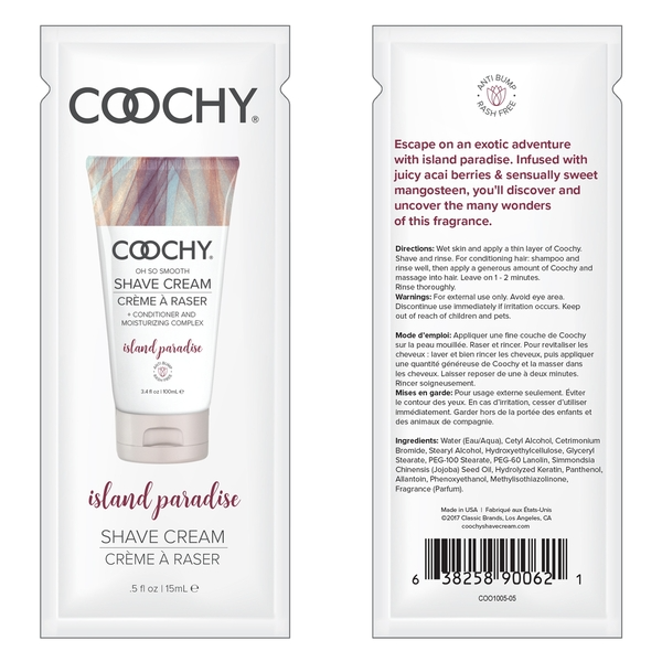 Shave CreamIsland Paradise 0.5 fl oz | 15mL - FOIL - Sheets Optional