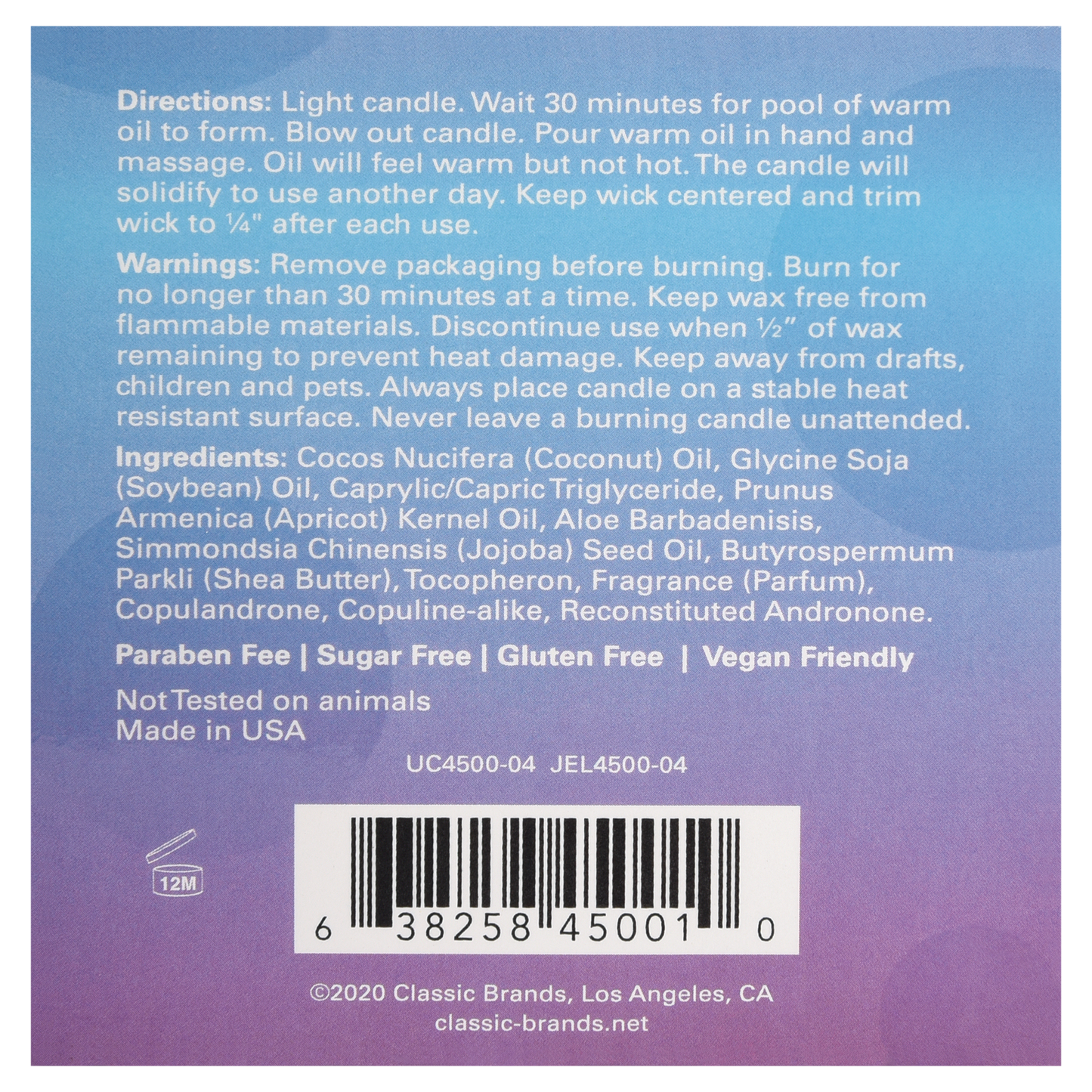 MOOD CANDLES Pheromone Soy Massage Candles Vanilla Sugar 4oz | 113g - Sheets Optional