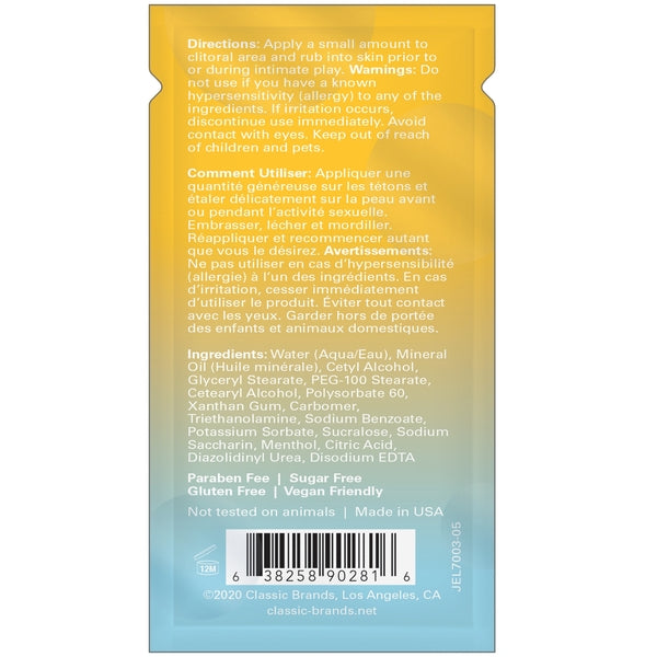 JOY BUZZER FLAVOR FREE AROUSAL BALM NAKED - FOIL - 0.13 floz | 4 mL - Sheets Optional