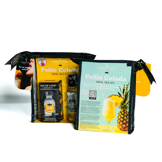 ORAL SEX COCKTAIL KIT - Penis Colada (Coconut Pineapple) 2oz Divine Nectar / .75oz Oil of Love - Sheets Optional