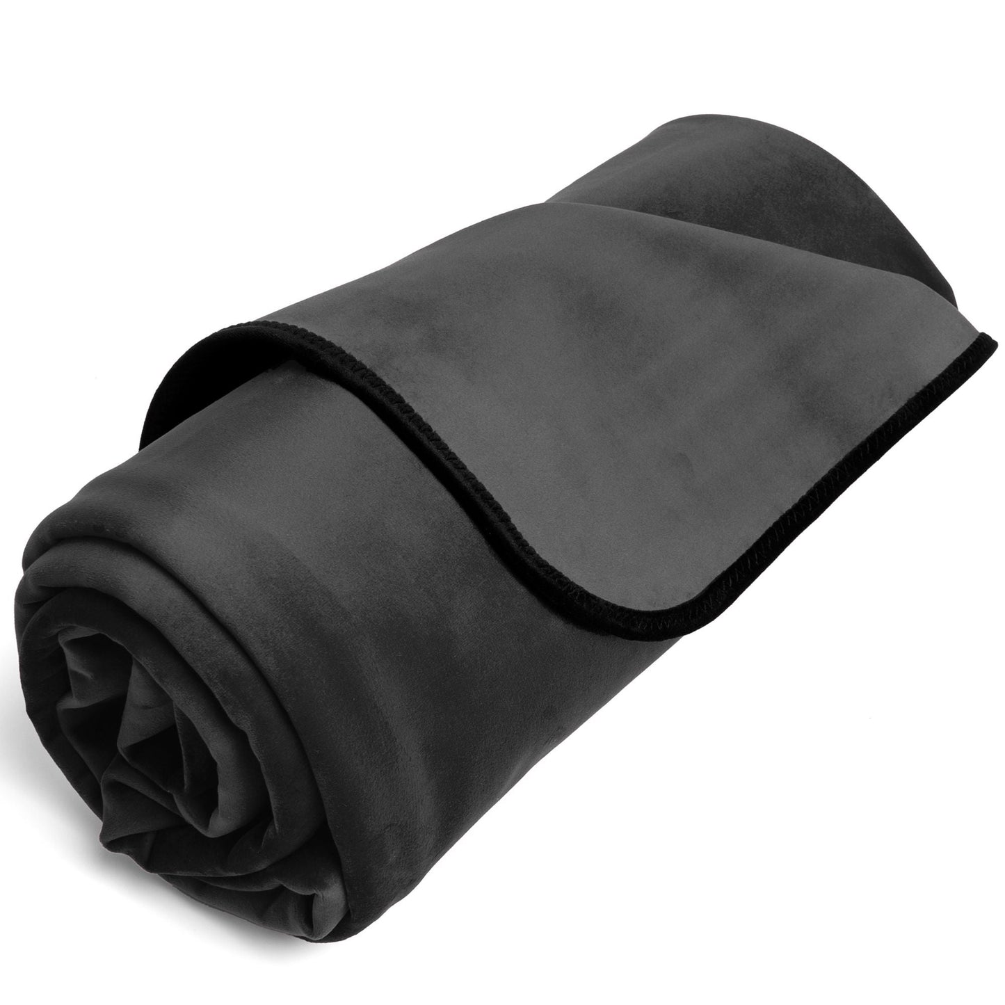 Fascinator Throw Black Velvish - Travel Size - Sheets Optional