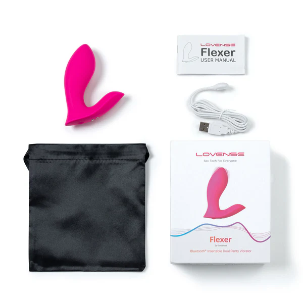 FLEXER BLUETOOTH INSERTABLE DUAL PANTY VIBRATOR - PINK - Sheets Optional
