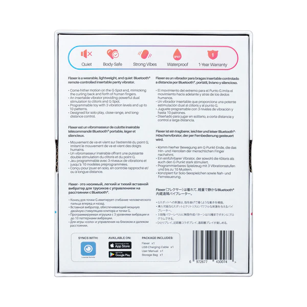 FLEXER BLUETOOTH INSERTABLE DUAL PANTY VIBRATOR - PINK - Sheets Optional