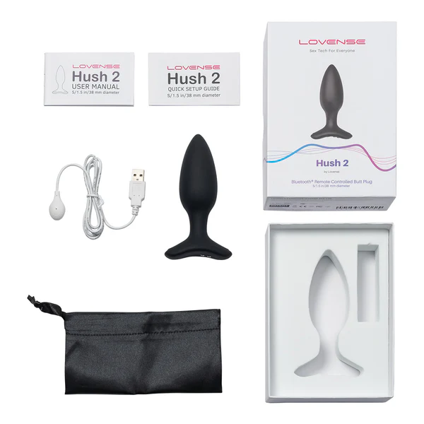 HUSH 2 1.5" BLUETOOTH BUTT PLUG - BLACK - Sheets Optional