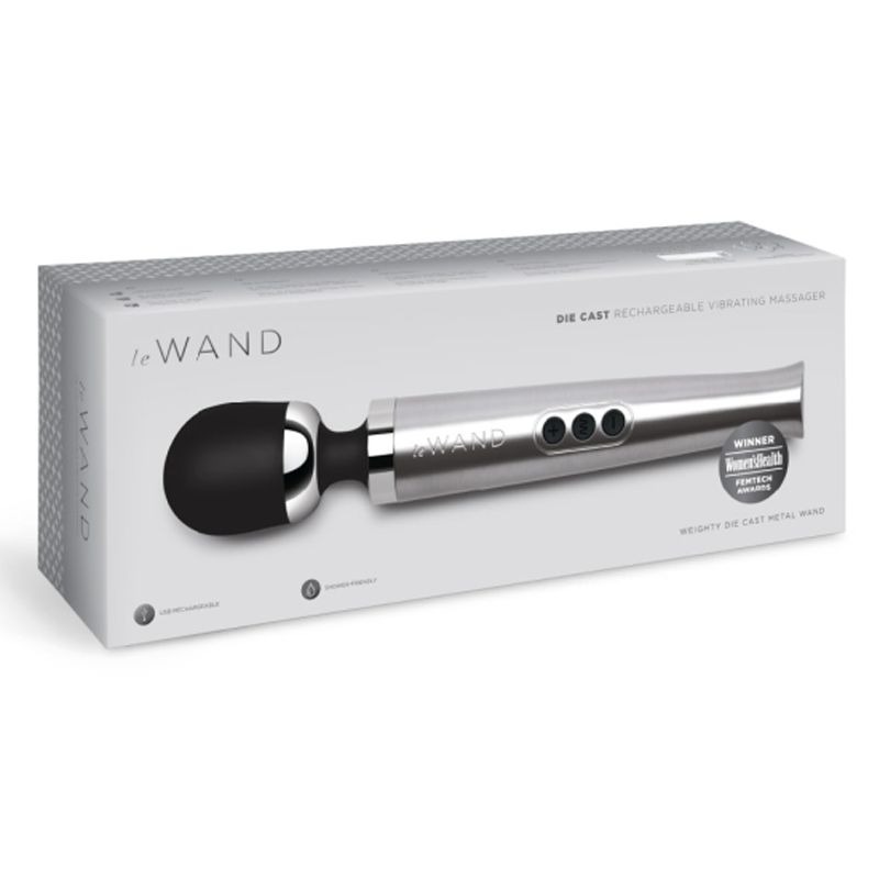 Die Cast Rechargeable Vibrating Massager - Silver - Sheets Optional