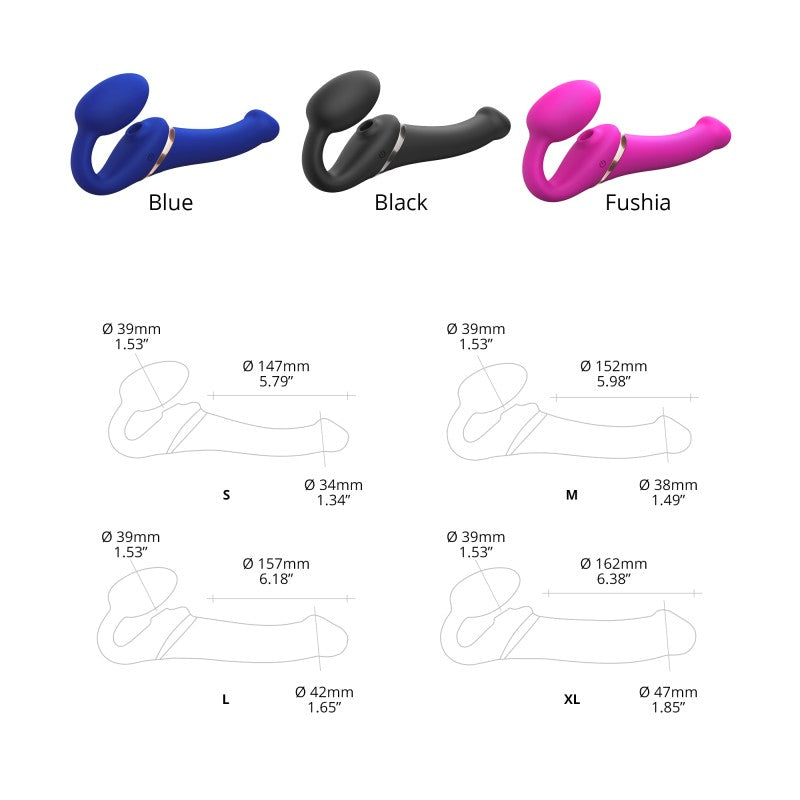 MULTI ORGASM BENDABLE STRAP-ON - M - NIGHT BLUE - Sheets Optional