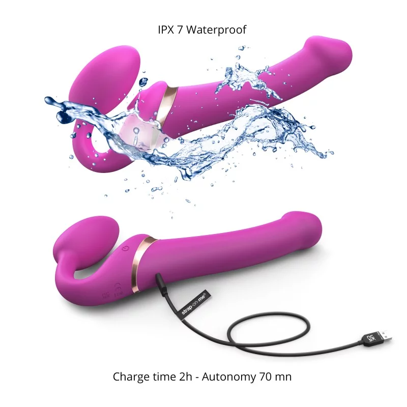 MULTI ORGASM BENDABLE STRAP-ON - S - FUCHSIA - Sheets Optional