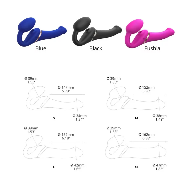 MULTI ORGASM BENDABLE STRAP-ON - XL - NIGHT BLUE - Sheets Optional