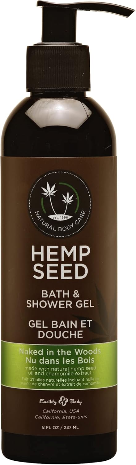 Hemp Seed Bath & Shower Gel Naked in the Woods 8 fl oz / 237 ml - Sheets Optional