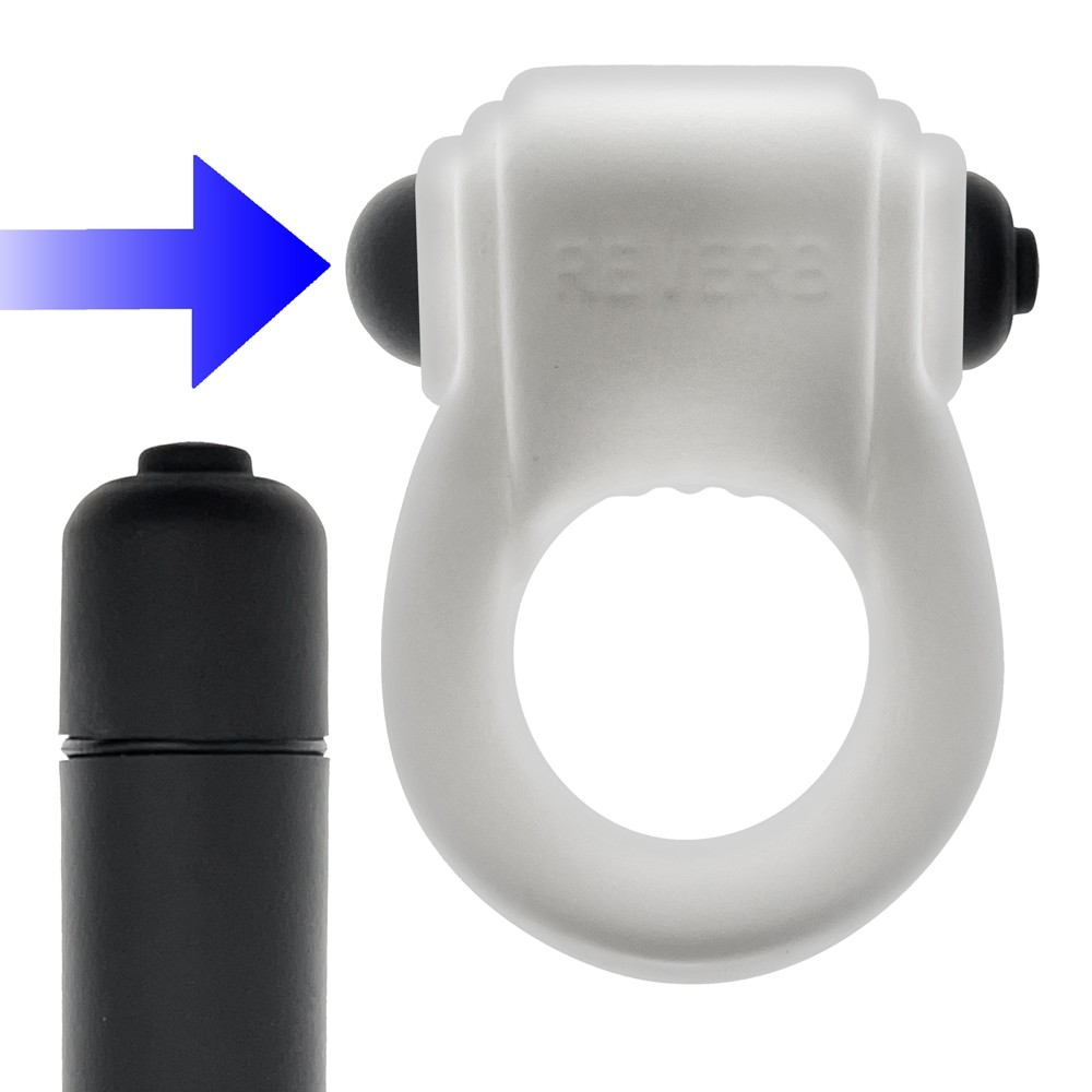 REVRING, ring with vibe, WHITE ICE w/ Black Vibe - Sheets Optional