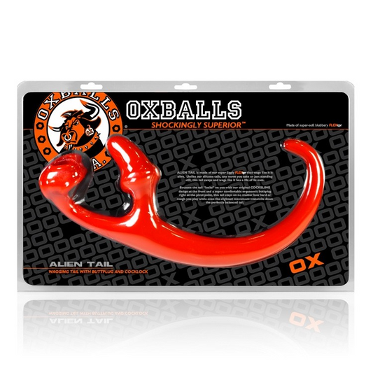 ALIEN TAIL, butt plug + sling, RED - Sheets Optional