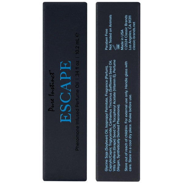 Escape -10.2ml Pure Instinct Men's Collection Pheromone Perfume Oil - Sheets Optional