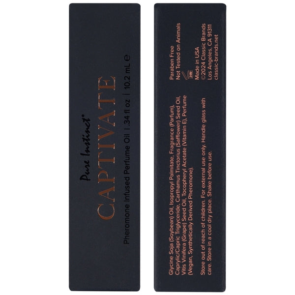Captivate -10.2ml Pure Instinct Men's Collection Pheromone Perfume Oil - Sheets Optional