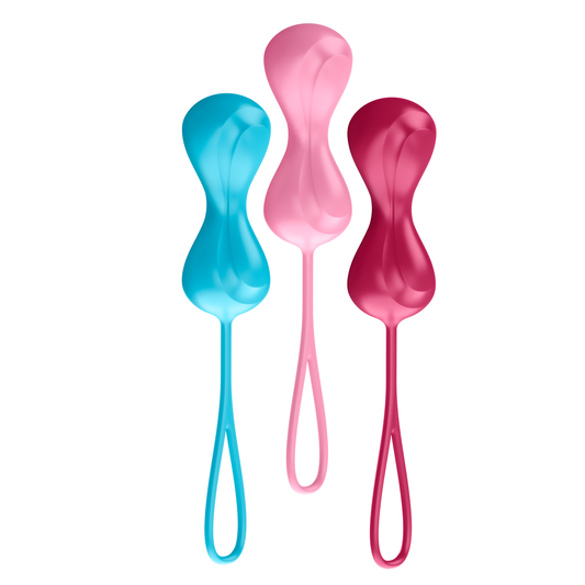 Satisfyer Power Balls (set of 3) - turquoise, red, pink - Sheets Optional