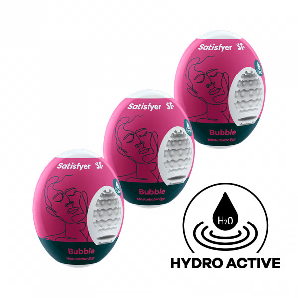 Masturbator Egg 3er Set (Bubble) Violet - Sheets Optional