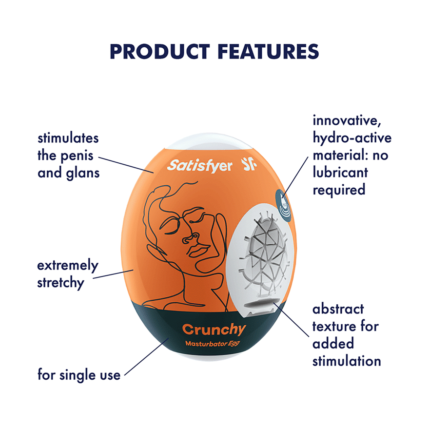 Masturbator Egg Single (Crunchy) Orange - Sheets Optional