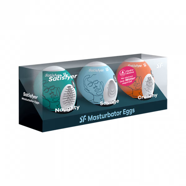 Masturbator Egg 3er Set (Naughty, Savage, Crunchy) Assorted - Sheets Optional