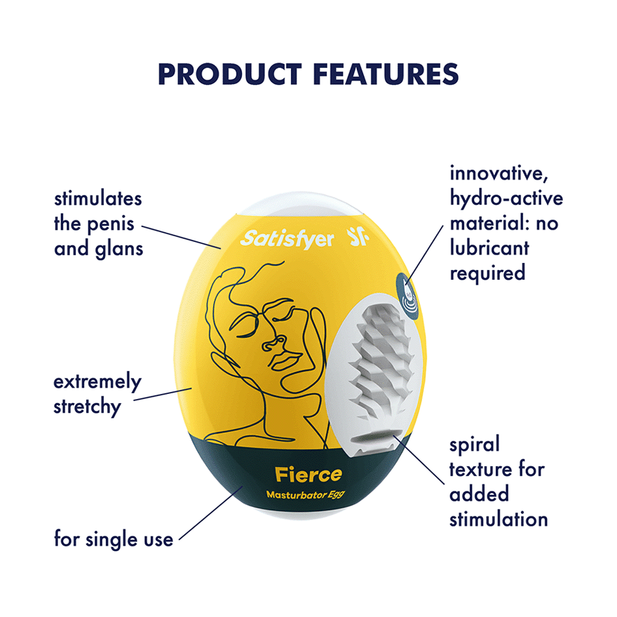 Masturbator Egg 3er Set (Fierce) Yellow - Sheets Optional