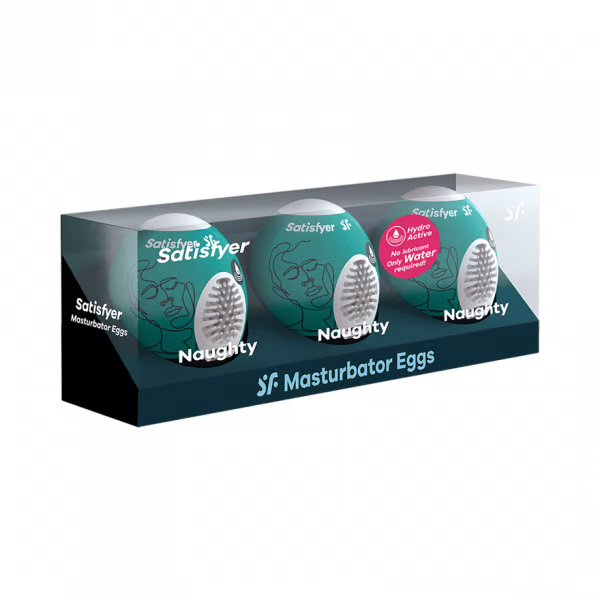 Masturbator Egg 3er Set (Naughty) Dark Green - Sheets Optional