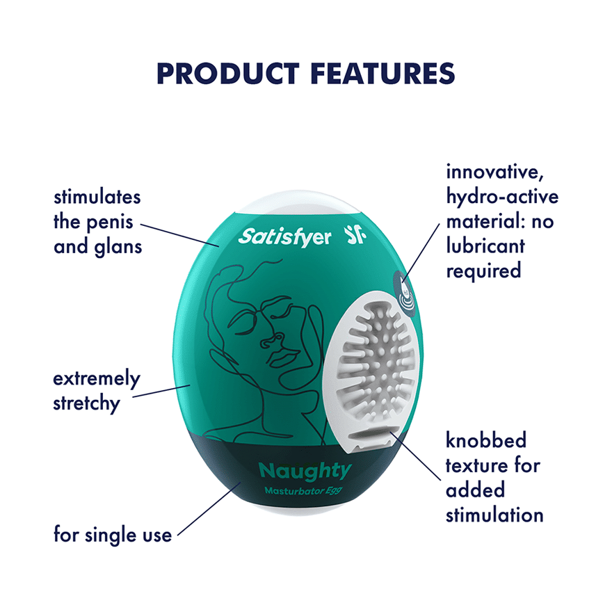 Masturbator Egg Single (Naughty) Dark Green - Sheets Optional