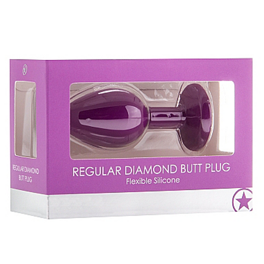 Diamond Butt Plug Regular Purple - Sheets Optional