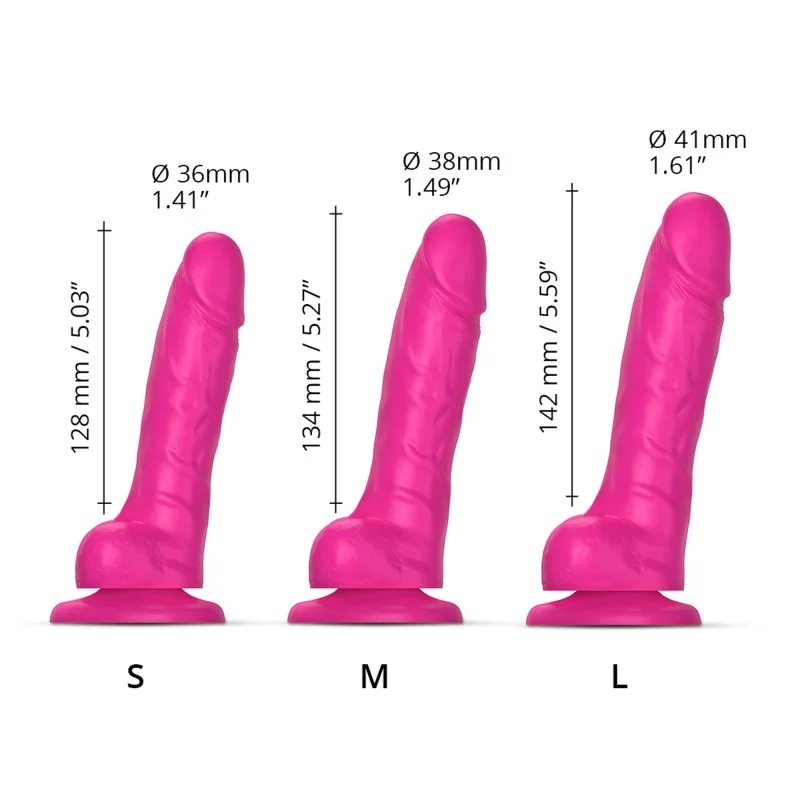 SLIDING SKIN REALISTIC DILDO FUCHSIA M - Sheets Optional