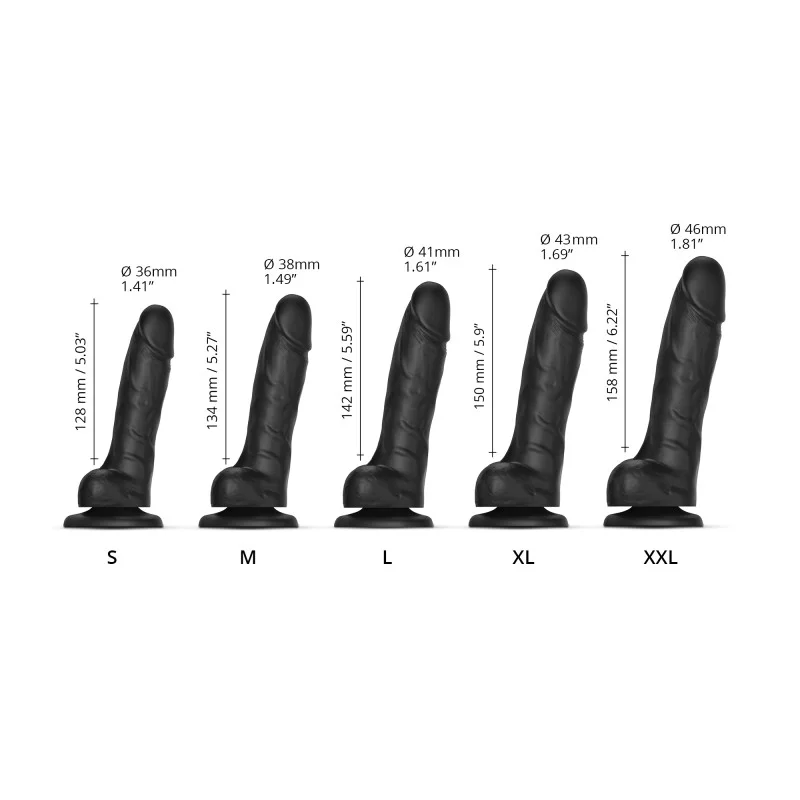 SLIDING SKIN REALISTIC DILDO BLACK L - Sheets Optional