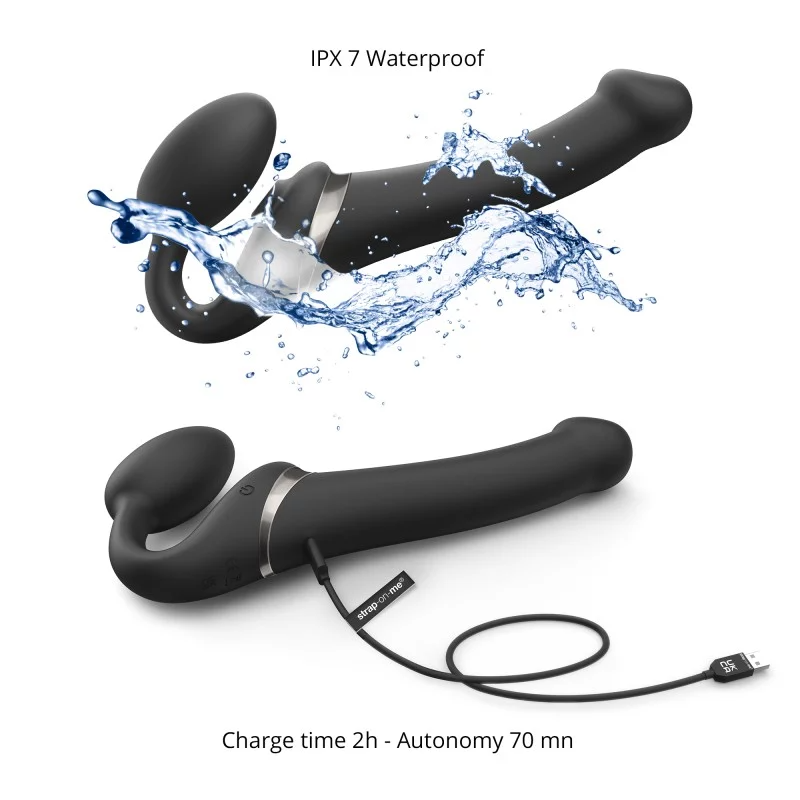 MULTI ORGASM BENDABLE STRAP-ON - M - BLACK - Sheets Optional