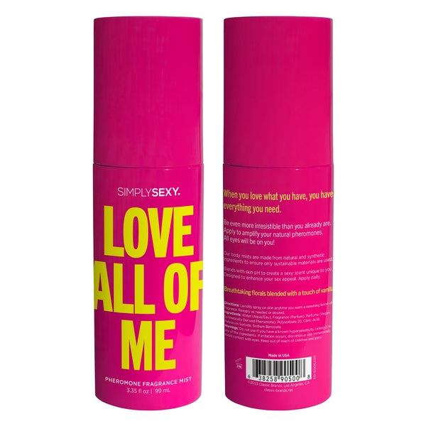 PHEROMONE BODY MIST - LOVE ALL OF ME - 3.35 floz | 99mL - Sheets Optional